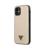 Aizmugurējais vāciņš Guess  iPhone 12 mini 5.4'' Saffiano V Stitch Cover Gold