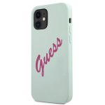 Aizmugurējais vāciņš Guess Apple iPhone 12 Mini 5.4'' Vintage Fuschia Script Cover Blue