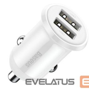 Auto lādētāji Baseus  Grain Pro car charger 2x USB 4.8 A White
