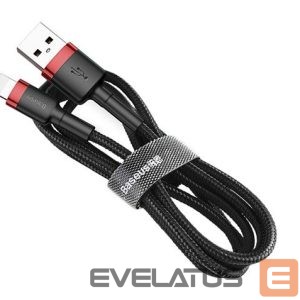 Kabelis Baseus  Cafule Cable durable nylon cable USB / Lightning QC3.0 1.5A 2M black-red (CALKLF-C19) Black