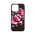 Aizmugurējais vāciņš Evelatus Apple iPhone 14 Pro Max Leather Case Zipper Design Flower Black