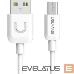 Kabelis USAMS  US-SJ098 U-Turn Durable TPE Universal Micro USB to USB Data & Fast 2A Charger Cable 1m White