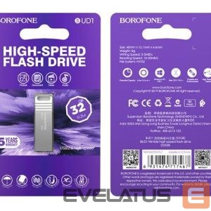 Zibatmiņa Borofone  PENDRIVE BUD1 NIMBLE USB 2.0 32GB Silver
