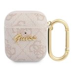Maciņš austiņām Guess Apple AirPods 1/2 cover 4G Script Metal Collection Pink