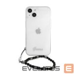 Aizmugurējais vāciņš Guess Apple iPhone 13 PC Script and Black Pearls Case Transparent
