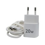 Adapteris Evelatus  FusionChage Wall Charger Bundle 20W Power Adapter - 60W USB-C to USB-C Silicone Cable White