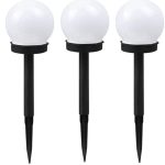 LED spuldze Elight  Garden Solar Globe Light Set 3pcs 10cm Cold White LED with Dusk Sensor Waterproof Black