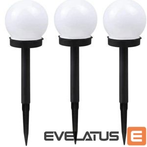 LED spuldze Elight  Garden Solar Globe Light Set 3pcs 10cm Cold White LED with Dusk Sensor Waterproof Black
