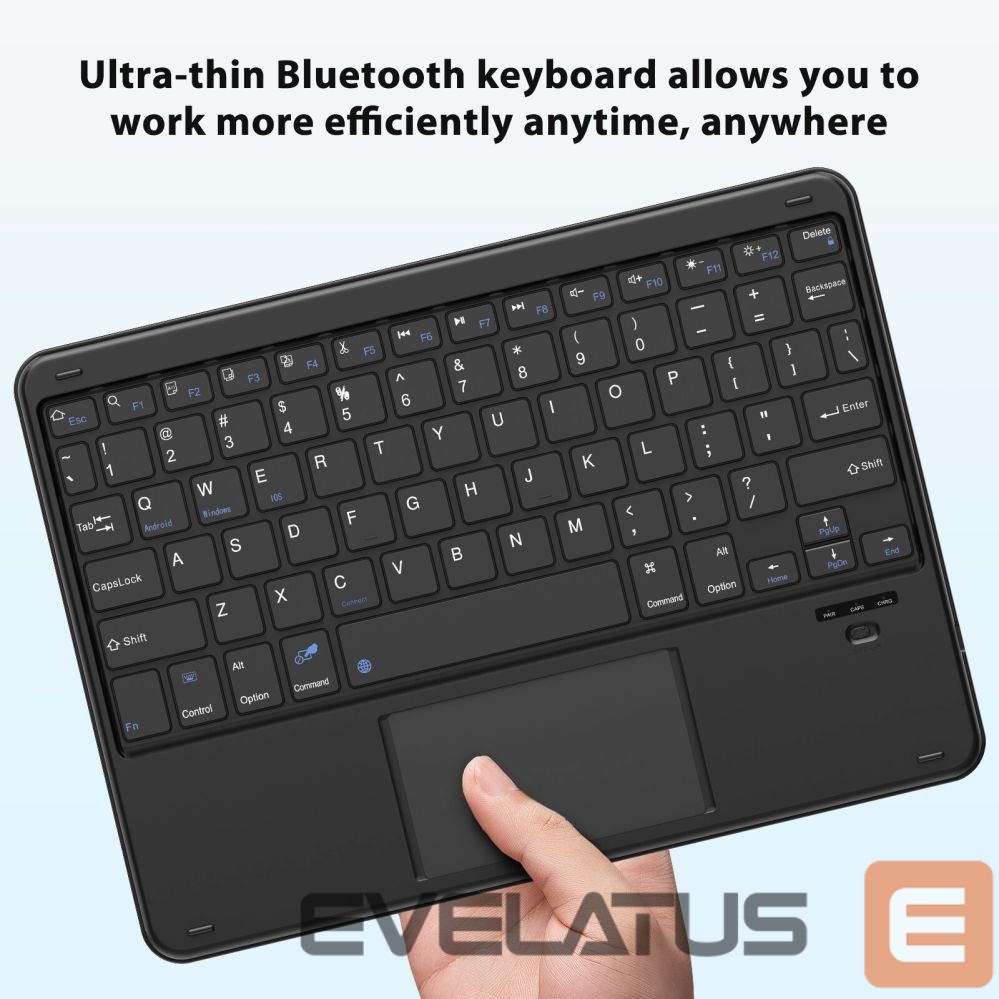 Datora tastatūra Blackview K2 Bluetooth Keyboard Wireless Slim 10" for Tablet & Smartphone, Bluetooth 3.0, 280mAh Battery, Windows / Android / iOS Black