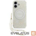 Citas preces Guess  Guess IML Flowers Electro Pearl Strap MagSafe case for iPhone 17 - white 