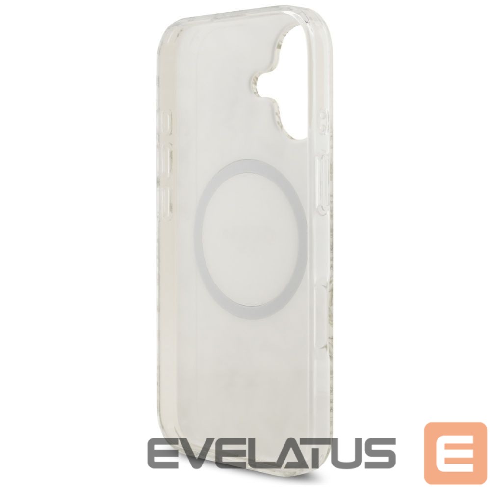Citas preces Guess Guess IML Flowers Electro Pearl Strap MagSafe case for iPhone 17 - white