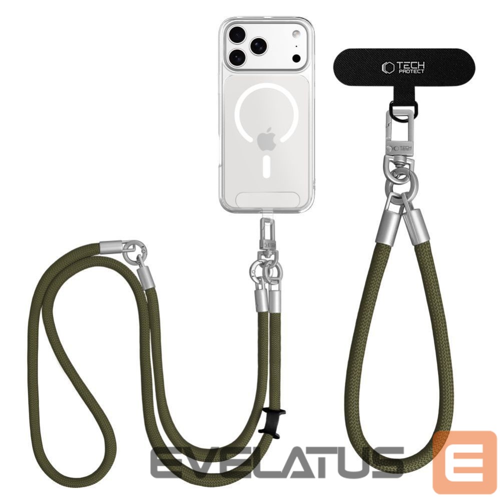 Citas preces Tech-Protect Tech-Protect C10S Rope Phone Lanyard - Green