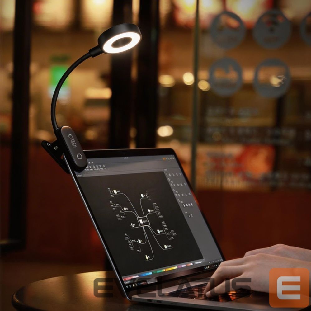Citas preces Tech-Protect Tech-Protect LL100 Wireless Lamp with Clip + USB-A / USB-C Cable 30 cm - Black