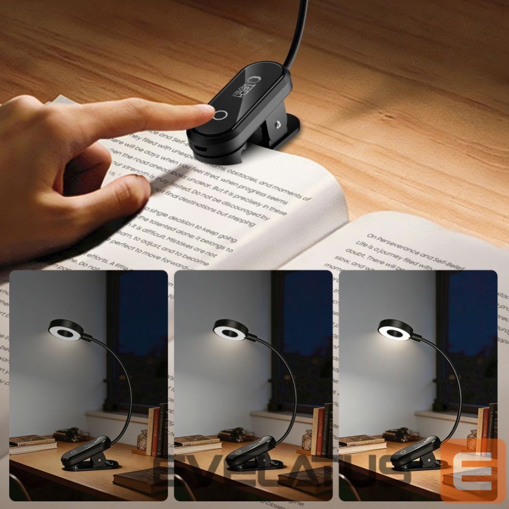 Citas preces Tech-Protect Tech-Protect LL100 Wireless Lamp with Clip + USB-A / USB-C Cable 30 cm - Black