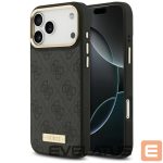 Citas preces Guess  Guess 4G Logo Plate MagSafe Case for iPhone 17 Pro Max - Black 