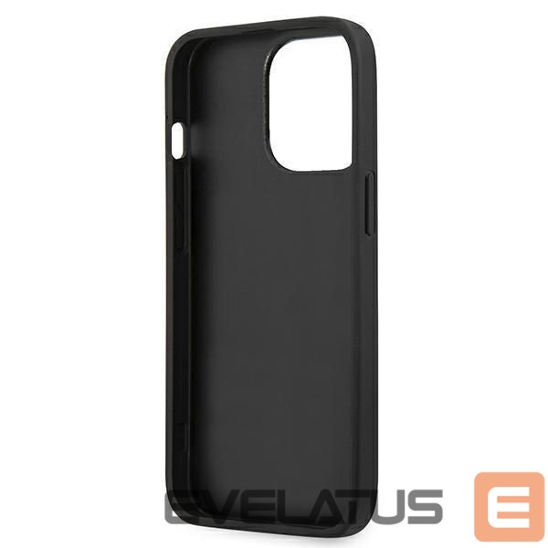 Aizmugurējais vāciņš Karl Lagerfeld Karl Lagerfeld KLHCP13XPKMB iPhone 13 Pro Max 6,7" niebieski/blue hardcase Leather Ikonik Karl`s Head Metal