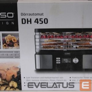 Cita mazā sadzīves tehnika Caso  SALE OUT.  Food Dehydrator | DH 450 | Power 370-450 W | Number of trays 5 | Temperature control | Integrated timer | Black/Stainless Steel | DAMAGED PACKAGING, SCRATCHED  AND DENT ITEM TOP, MISSING INNER PACKAGING 