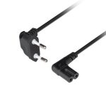 Kabelis Lanberg  CEE 7/16 to IEC 320 C7 Euro (radio) power cord 3m angled VDE | CA-C7CA-12CC-0030-BK 