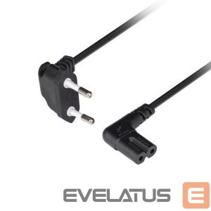 Kabelis Lanberg  CEE 7/16 to IEC 320 C7 Euro (radio) power cord 3m angled VDE | CA-C7CA-12CC-0030-BK 