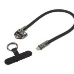 Kabelis Lanberg  USB-C M/M Lanyard/Keychain Cable, 0.3 m, 240 W | CA-CMCM-10LN-0003-BK 