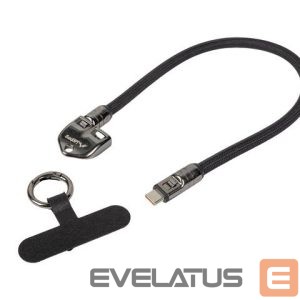 Kabelis Lanberg  USB-C M/M Lanyard/Keychain Cable, 0.3 m, 240 W | CA-CMCM-10LN-0003-BK 