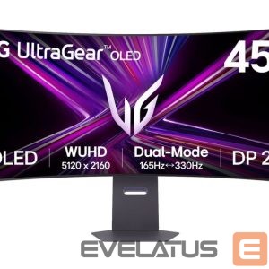 Monitors LG  45GX950A-B UltraGear  45" OLED WUHD Curved 5120x2160/21:9/0.03ms/275cd/m2/DisplayPort HDMI Headphone Out | 