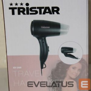 Veselības aizsardzība Tristar  SALE OUT.  HD-2460 |  Travel Hair Dryer | HD-2460 | 1200 W | Number of temperature settings 2 | Black | DAMAGED PACKAGING | Warranty 24 month(s) 