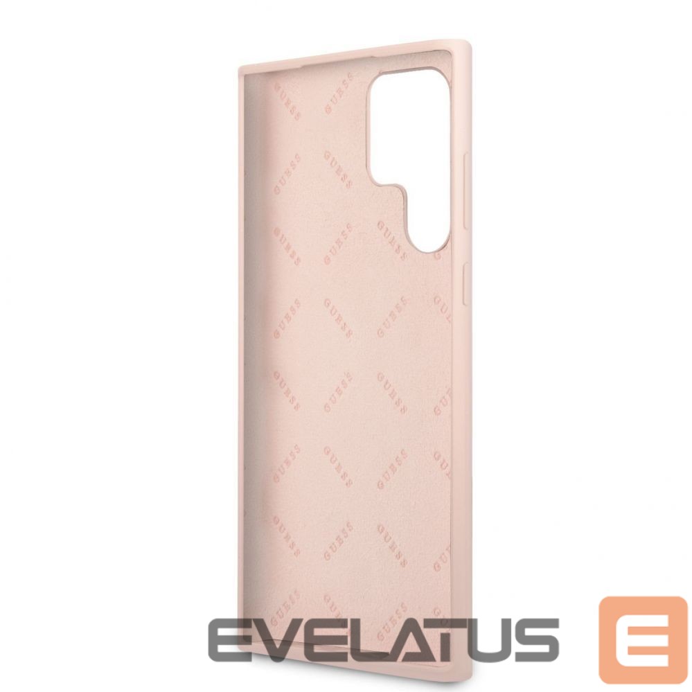 Aizmugurējais vāciņš Guess Samsung Samsung S22 Ultra Silicone Metal Logo Case Pink
