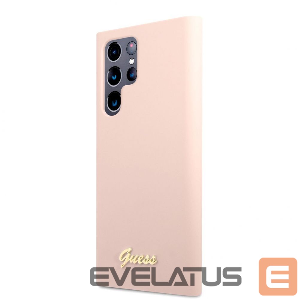 Aizmugurējais vāciņš Guess Samsung Samsung S22 Ultra Silicone Metal Logo Case Pink