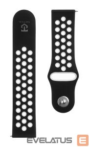 Siksniņa Tactical  22mm Double Silicone Watch Strap and Watch Band Black White