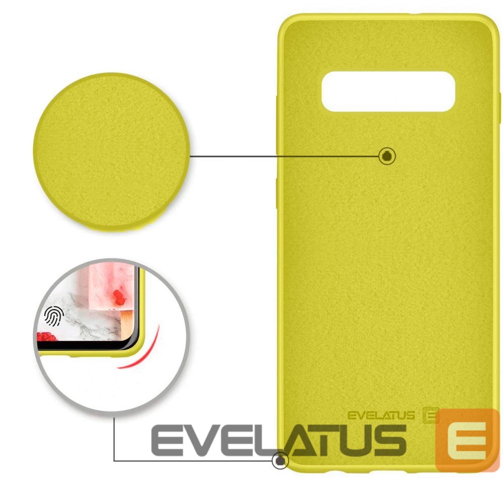 Aizmugurējais vāciņš Evelatus Samsung Galaxy S10 Nano Silicone Case Soft Touch TPU Yellow