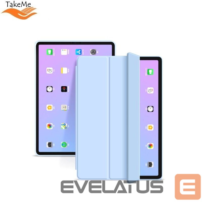 Maciņš grāmata TakeMe Smart Slim Tablet PC book case with stand for Apple iPad Air 4 10.9" (2020) Sky Blue