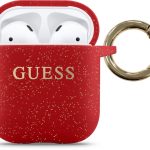 Maciņš austiņām Guess  Airpods Pro Glitter Silicone Case Red