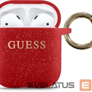 Maciņš austiņām Guess  Airpods Pro Glitter Silicone Case Red