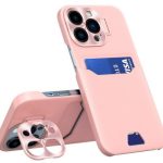 Aizmugurējais vāciņš iLike Apple iPhone 14 Pro Leather Stand Case Card Wallet Cover with Stand Pink