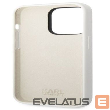 Aizmugurējais vāciņš Karl Lagerfeld Apple iPhone 14 Pro Liquid Silicone Choupette NFT Case White