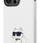 Aizmugurējais vāciņš Karl Lagerfeld Apple iPhone 14 Pro Liquid Silicone Choupette NFT Case White