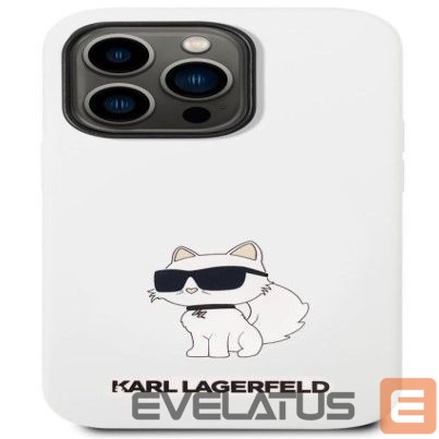 Aizmugurējais vāciņš Karl Lagerfeld Apple iPhone 14 Pro Liquid Silicone Choupette NFT Case White