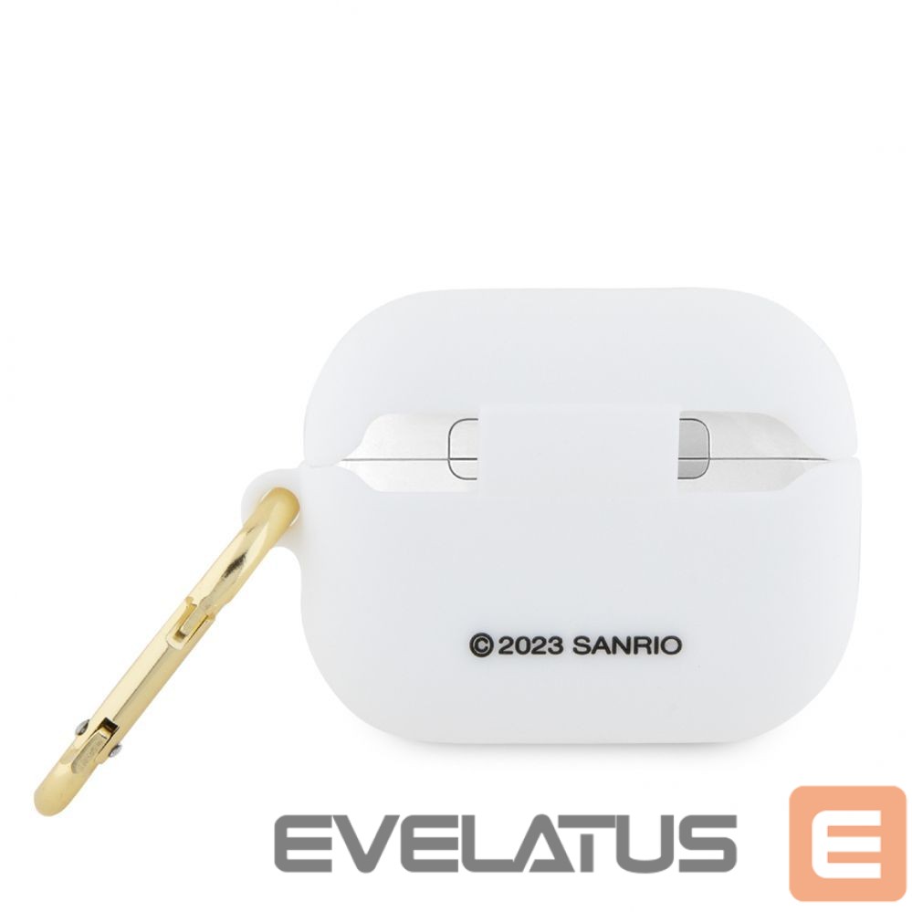 Maciņš austiņām Hello Kitty Apple Airpods Pro cover Silicone 3D Kitty Head White