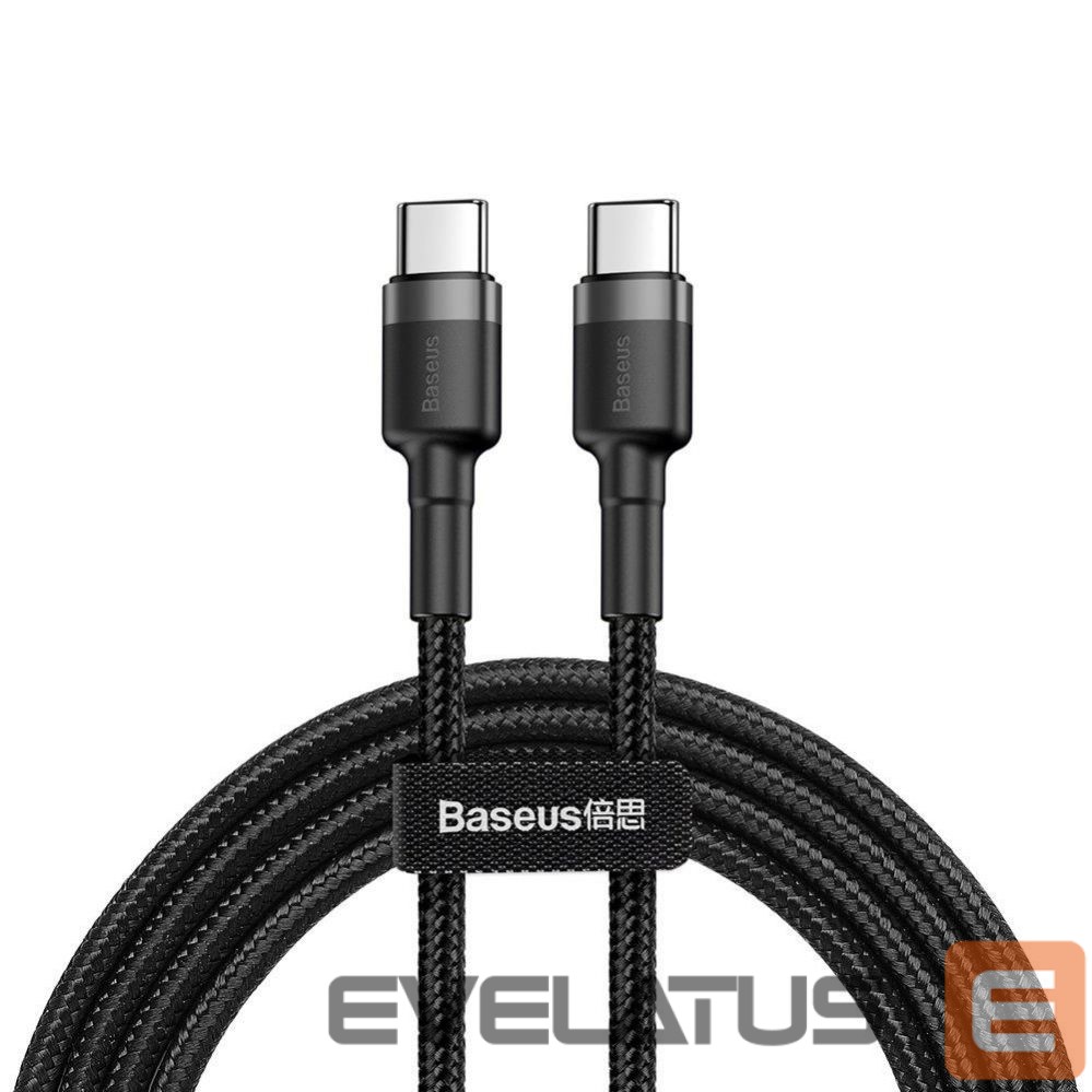 Kaabel Baseus CABLE USB-C TO USB-C 2M/GRAY/BLACK CATKLF-HG1