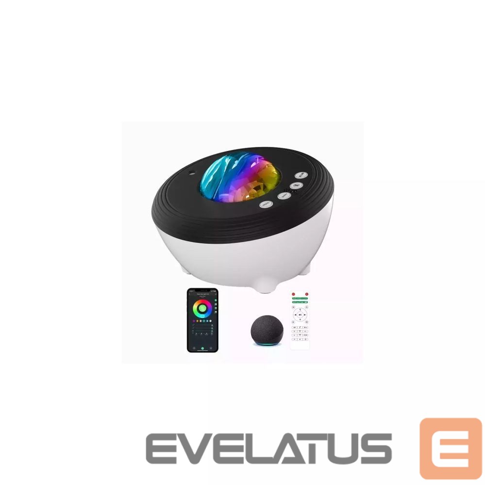 LED Prožektors Elight J1 Aurora projector with atmosphere sounds & Bluetooth speaker Smart Wi-Fi Bluetooth App control White