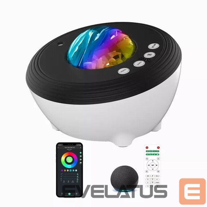 LED Prožektors Elight J1 Aurora projector with atmosphere sounds & Bluetooth speaker Smart Wi-Fi Bluetooth App control White