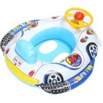 Cita prece IVY  Inflatable Baby Float Seat 62×44×25cm Car Design with Steering Wheel Toddler Water Buoy Multicolor 