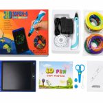Rotaļlietas  iLike  Melt 3D Pen Kit Box Complete Set For 3D Printing Pen, 3D PEN-7-1 Set with Stencils 5m x 20 Colors Blue