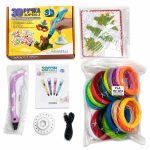 Rotaļlietas  iLike  3D Pen-3 with LCD display and 10 stencils Blue + Plastic set: 20 colors of 10 meters 200 meters Blue