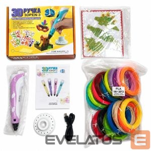 Rotaļlietas  iLike  3D Pen-3 with LCD display and 10 stencils Blue + Plastic set: 20 colors of 10 meters 200 meters Blue