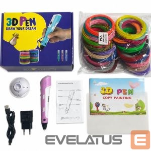 Rotaļlietas  iLike  3D Pen for Kids, 3D Printing Pen Printer with 150ft PLA Filament Refills, 3-Dimensional Drawing Craft Art Set 5m x 30 Colors Purple