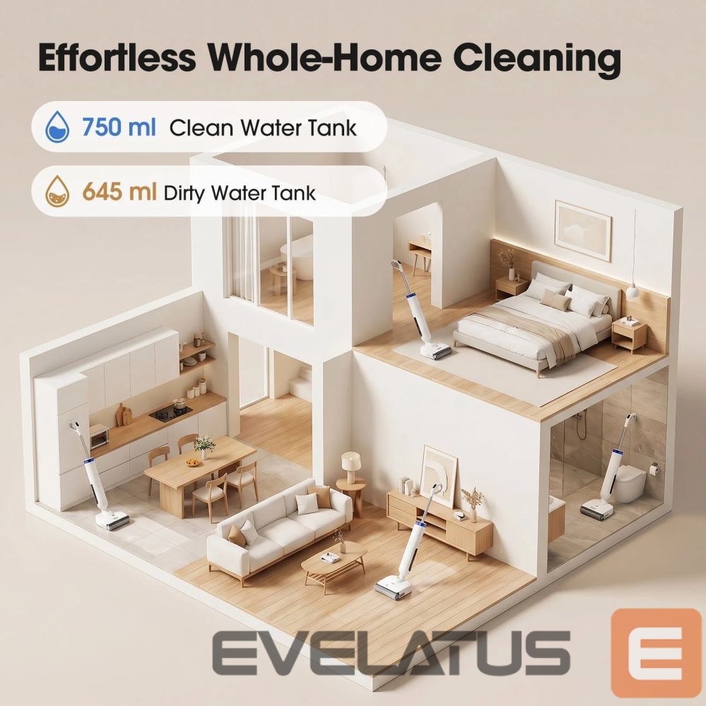 Putekļusūcējs Lubluelu T9 Wet & Dry Vacuum with 180° Lay-Flat Reach White