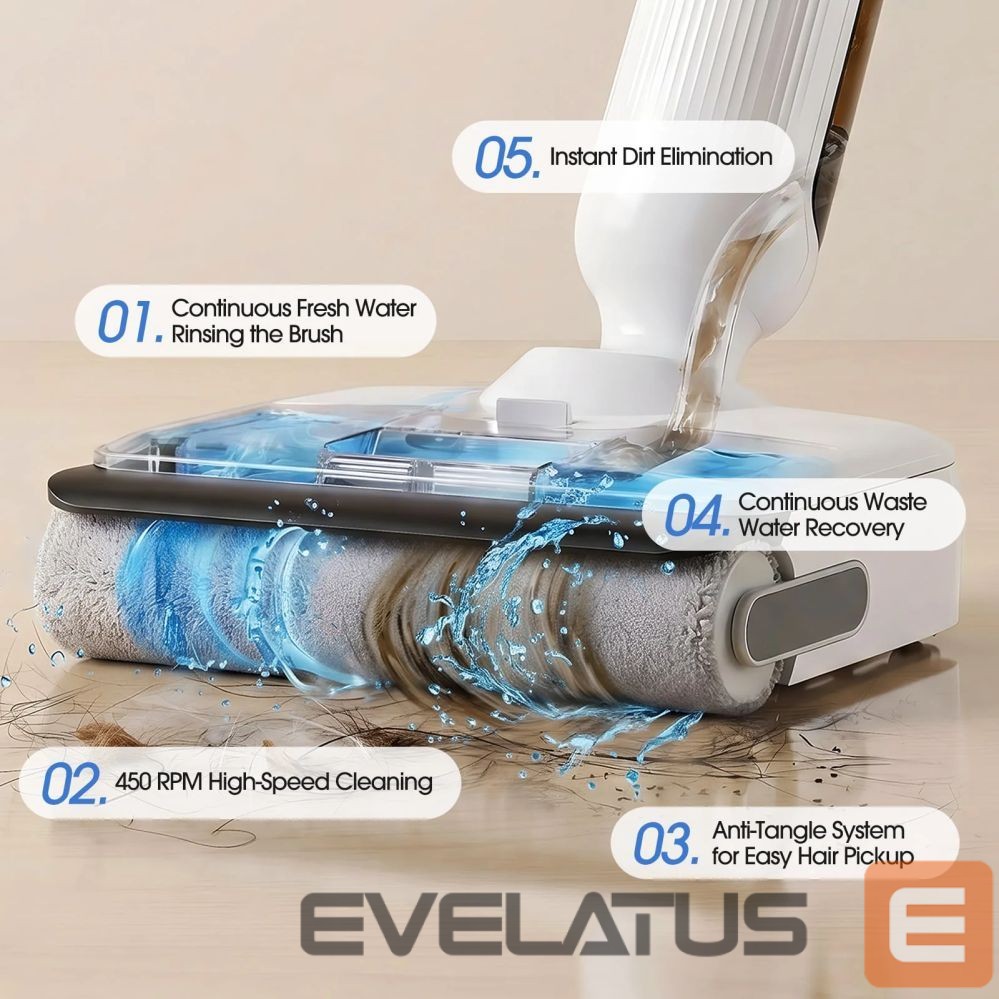 Putekļusūcējs Lubluelu T9 Wet & Dry Vacuum with 180° Lay-Flat Reach White