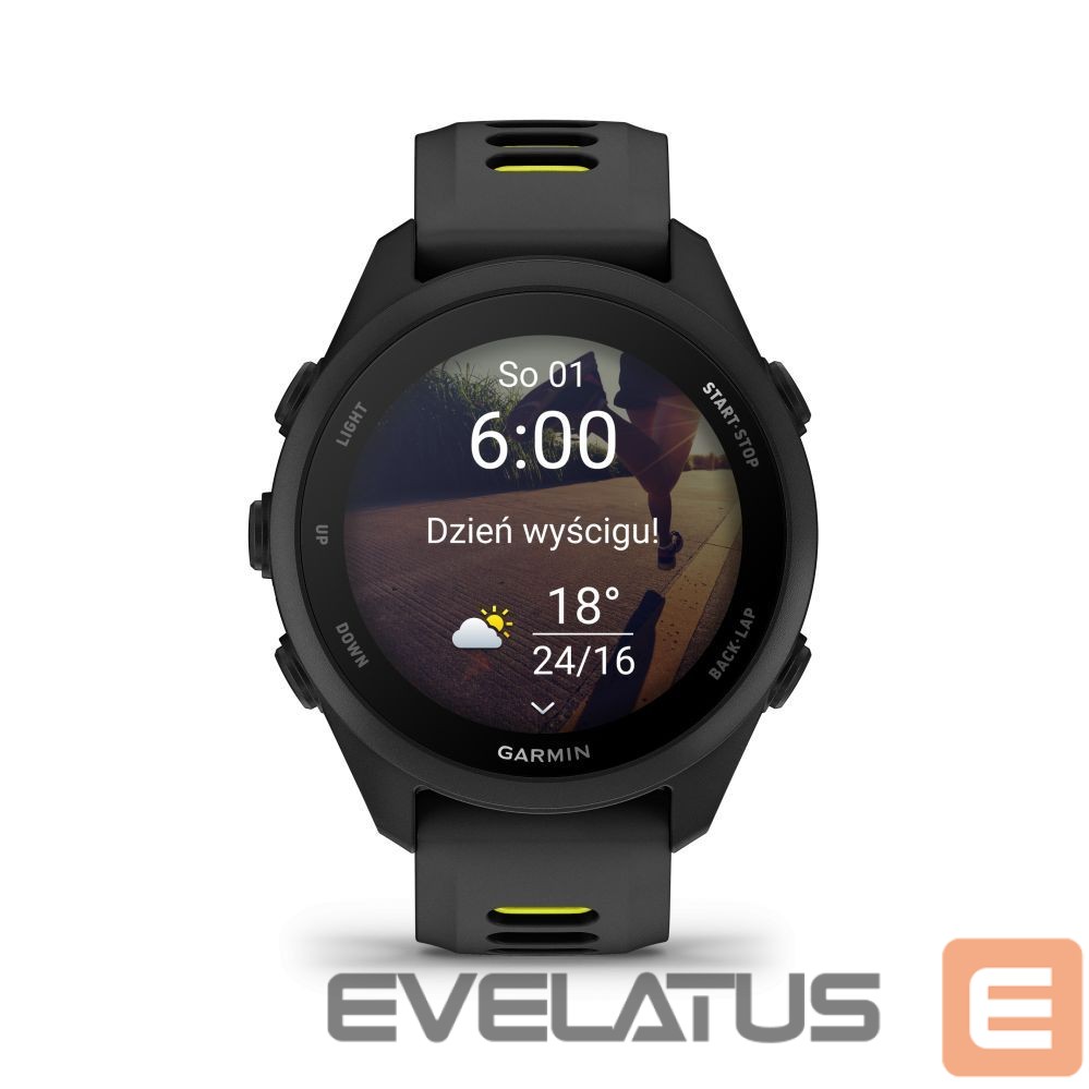 Viedpulksteni Garmin Forerunner 170 Music, Black with Black/Amp Yellow Band